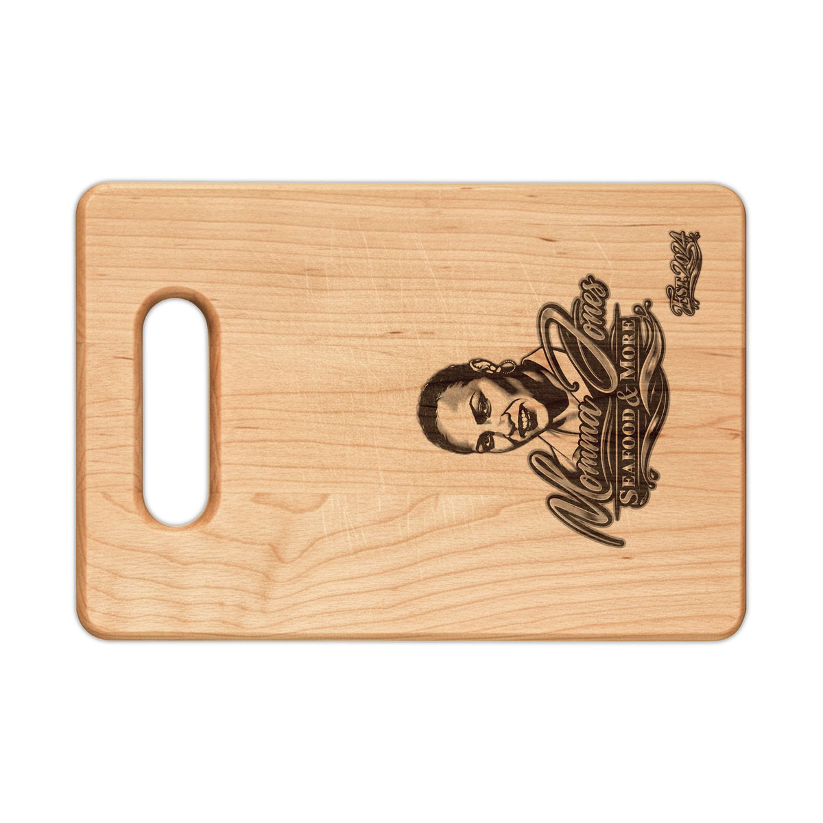 Engraved Maple Cutting Board — Momma Jones Logo
