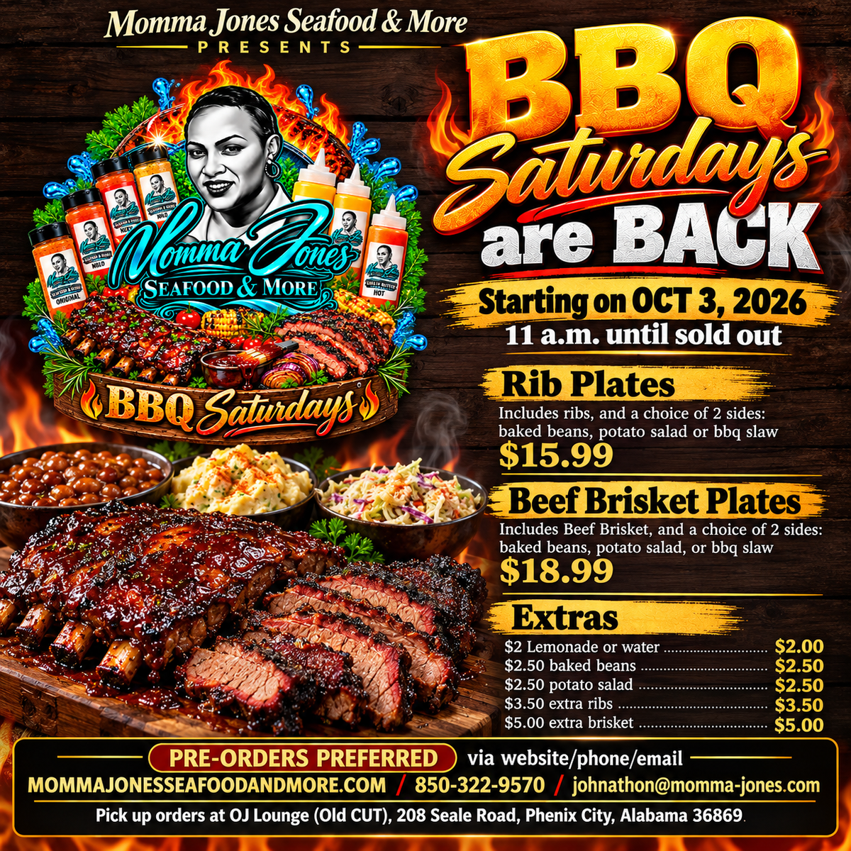 BBQ SATURDAYS: EXTRA SIDES ORDER HERE